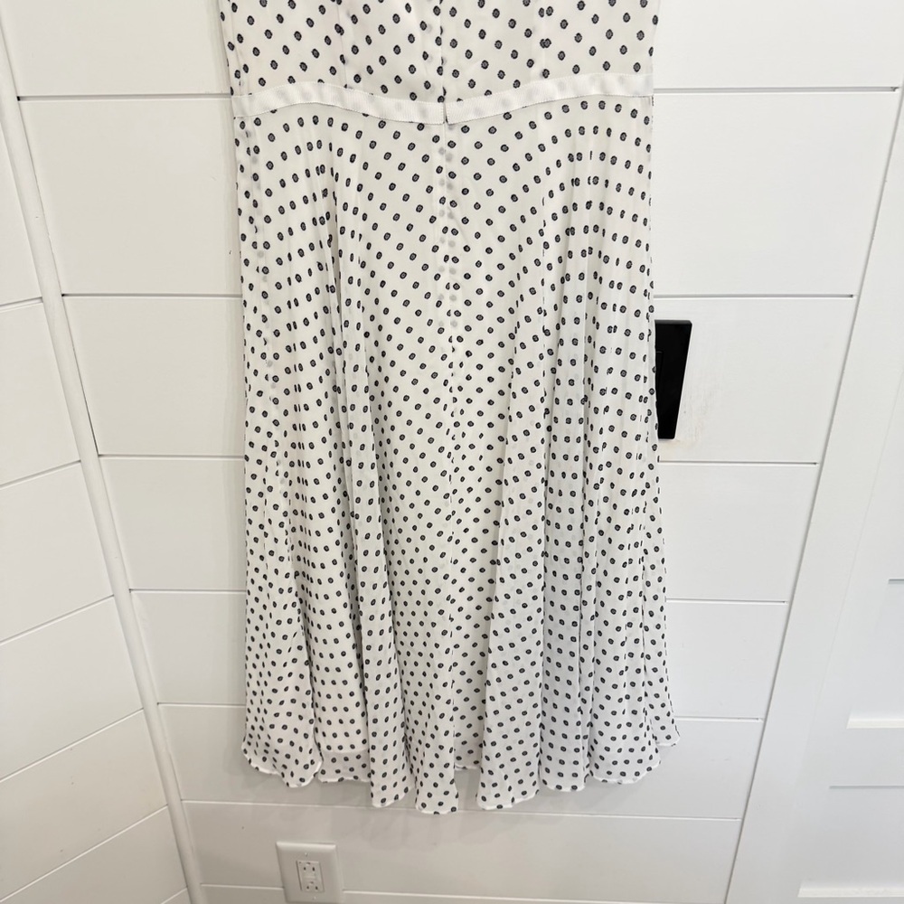 Hobbs Della Polka Dot Midi Dress Ivory Black Sleeveless Fit & Flare 36273 - Picture 5 of 12